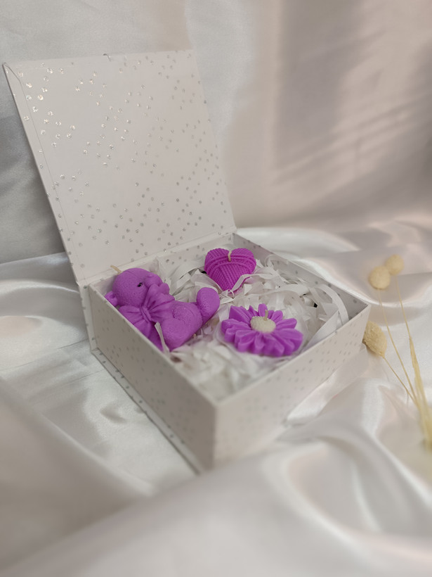 باکس شمع تدی بنفش