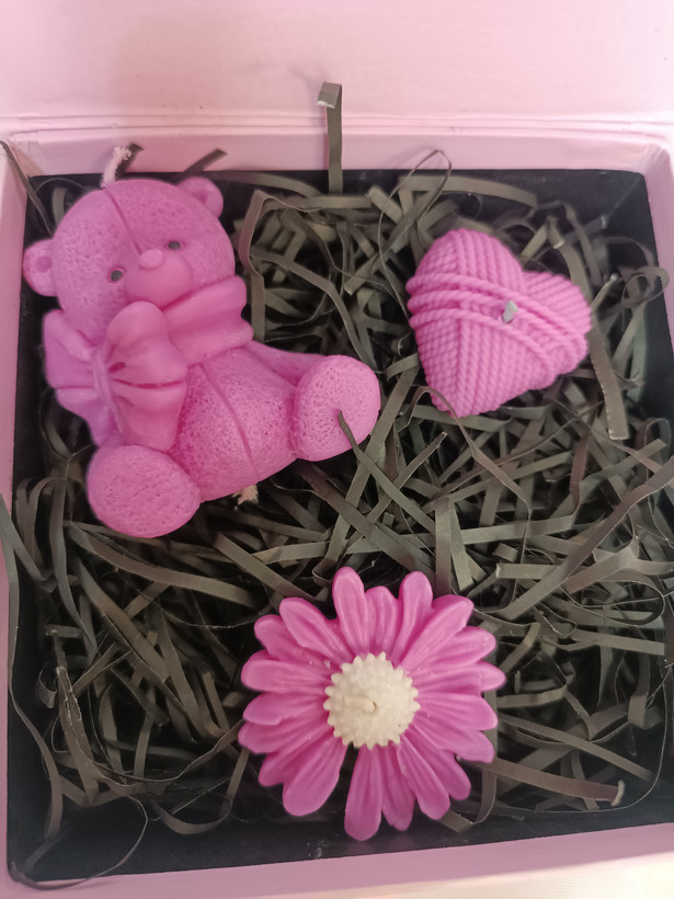 باکس شمع تدی صورتی